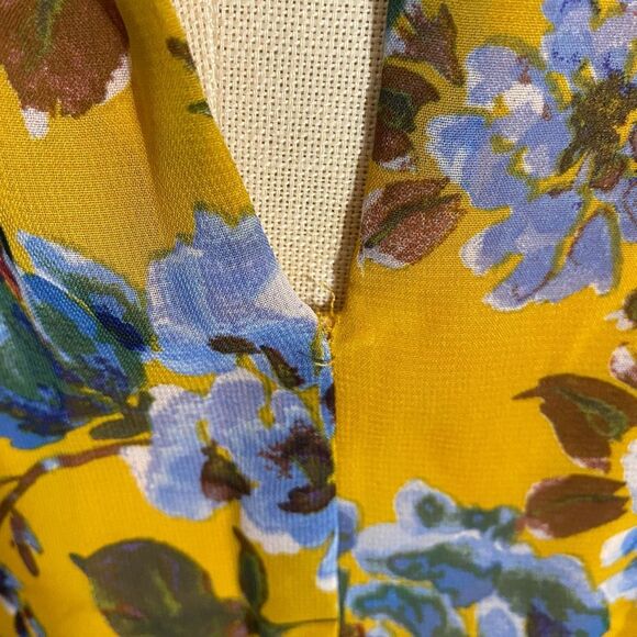 Julia Jordan Women’s Size 4 High Neck Maxi Dress Deep Yellow Floral Sleeveless - Picture 11 of 11